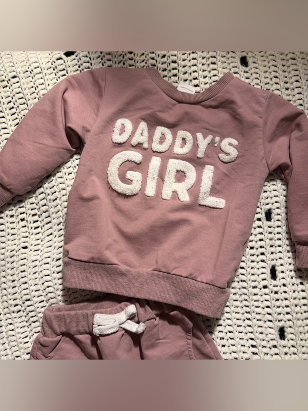 Dusty Rose "Daddy's Girl" Sweatshirt & Joggers Set - Picture 3 of 5
